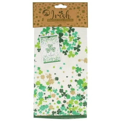 Image of Shamrock Gift Company Waffle Tea Towel &#039;Ireland&#039; 100% Cotton