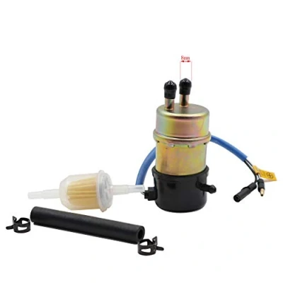 Image of Electric Fuel Pump 12v for Kawasaki Mule 49040 1055 KAF620 3000 3010 3020 2520 2500 2510 1000(8mm In/Outlet)