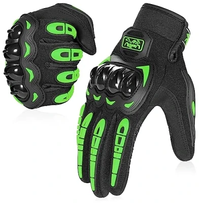 Image of COFIT Motorcycle Gloves for Men and Women, Full Finger Touchscreen Motorbike BMX ATV MTB Riding, Road Racing, Cycling, Climbing Green M