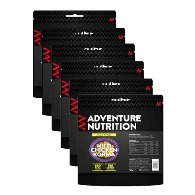 Image of Adventure Nutrition Pack N Go Freeze Dried Lightweight Food, 600 Kcal, for Adventurers, Hikers, Campers, Emergency Services, Mountaineers (6, Mild Chicken Korma)