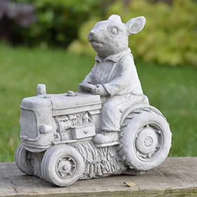 Image of ONEFOLD Samuel Whiskers Beatrix Potter Garden Statue Hand Cast Stone Ornament Home Decor Gift Idea
