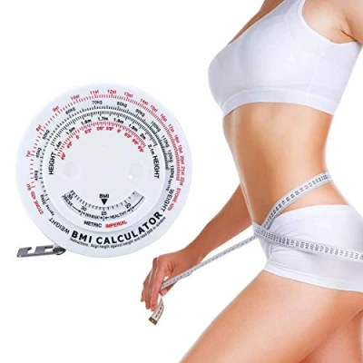 Image of BMI Body Mass Index Retractable Tape 150cm Measure Calculator Diet Weight Loss Measures Tools