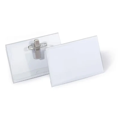 Image of Durable Name Badge Set with Combiclip 54 x 90 mm Assorted Colours (Pack of 10)