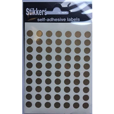 Image of 490 Gold 8mm Sticky Coloured Dots Easy Peel Self Adhesive Colour Coding Round Labels Circle Stickers