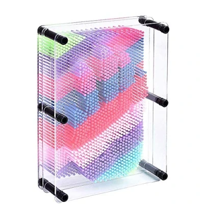 Image of Allucky 3D Art Sculpture, Novelty Plastic Pin Hand Mold Board and Creative Thinking Toy Clone for Home Office Desktop (Colorful)