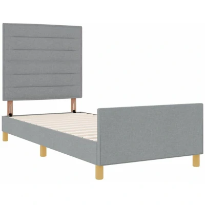 Image of vidaXL Bed Frame Light Grey 100x200 cm Fabric