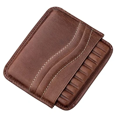 Image of GERMANUS Cigarette Case Leather Black for 10 Cigarillos or Cigarettes Brown