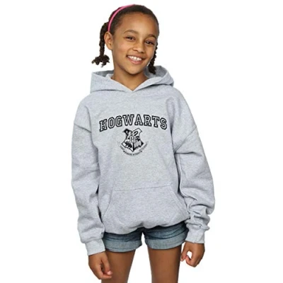 Image of Harry Potter Girls Hogwarts Crest Hoodie Sport Grey 12 13 Years