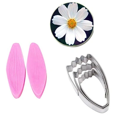Image of Daisy Petal Veiner &amp; Cutter Sets Stainless Steel Flower Silicone Fondant Gumpaste Mould 3D Sugar Decor Moulds Cookie Cutters DIY Bakeware Wedding Sugarcraft Cake Decorating Tools