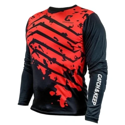 Image of CATCH &amp; KEEP Protection Goalkeeper Jersey Football Women, Men Children Elbow Padding Breathable Optimal Protection, Red M