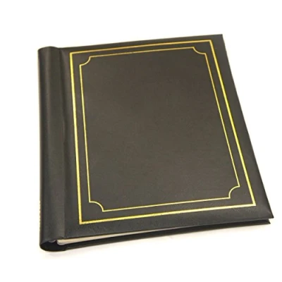 Image of Self Adhesive Photo Album Deluxe Gold Stamp Black Padded Cover Arpan