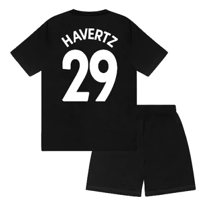 Image of Arsenal FC Boys Havertz 29 Sublimation Short Pyjamas Black 12 13 Years
