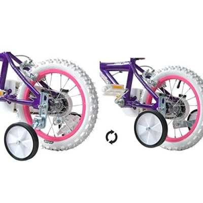 Image of Ammaco Kids Bike Flip Up Folding Learning Training Wheels Balance Stabilisers 12 20&quot; Wheel Bikes Adjustable Trail Gator Style Tow Bar