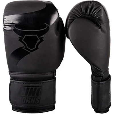 Image of Ringhorns, Charger Boxing Gloves, Unisex Adult, 16 Oz, Black/Black