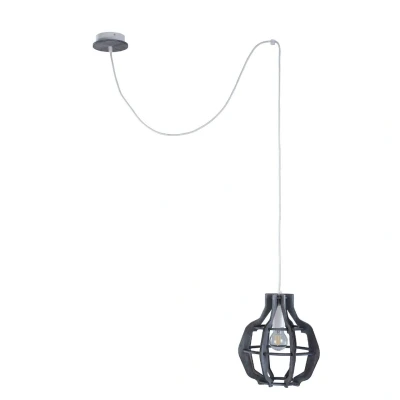 Image of Bento wire Frame Pendant Ceiling Light Small Grey, 28cm, 1x E27, 200cm