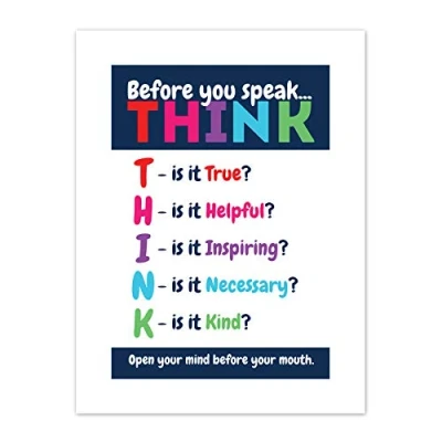 Image of Before You Speak Think Life Inspirational Canvas Wall Art Print