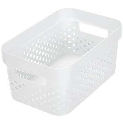 Image of Curver Infinity Tray 4.5 L Dots Recycled Plastic Pink Crates, white, S