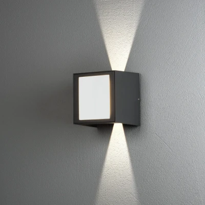 Image of Cremona Outdoor Modern Up Down Wall Light Anthracite 3x 3W High Power LED, IP54