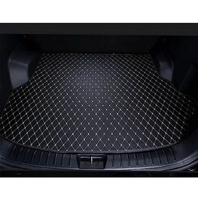 Image of Auto Cargo Liners Leather Trunk Mat for Jeep Renegade 2016 2017 2018 Car Boot Liner Waterproof Anti Scratch Storage Protector Pad,Black beige