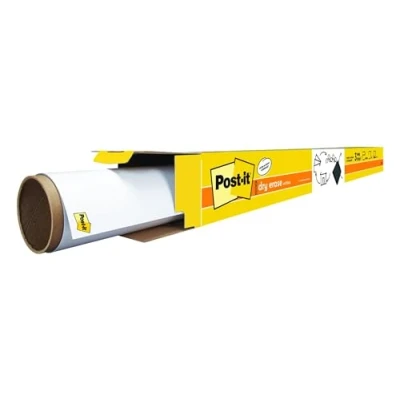 Image of Post it Dry Erase Whiteboard Film Surface for Walls, Doors, Tables, Chalkboards, Whiteboards, and More, Removable, Stain Proof, Easy Installation, 8 ft x 4 Roll