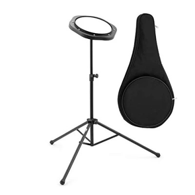 Image of TIGER DHW4 BK 8 Practice Pad and Stand Pack for Beginners Warm Ups Snare Drum Rudiments Black