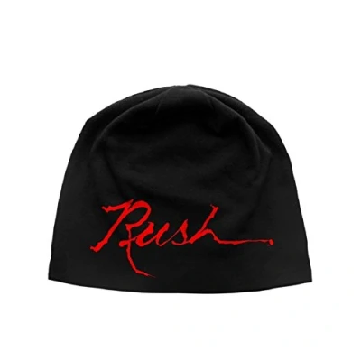 Image of Rush Beanie Hat Cap band logo 2112 official black jersey print One Size