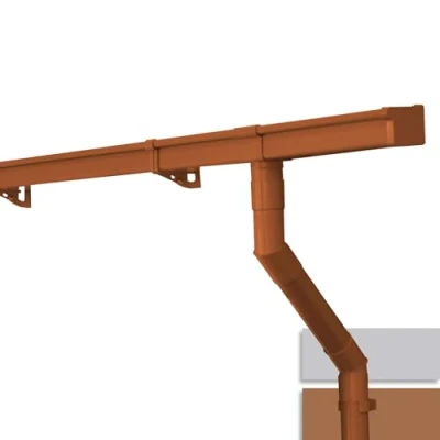 Image of INEFA 8m Guttering Kit 83mm Box Gutter Grey Plastic Rain Mono Pitch Roof