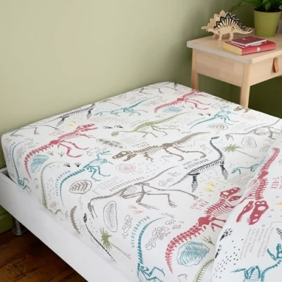 Image of Happy Linen Company Girls Boys Kids Dino Explorer Dinosaurs T Rex Multi Single Fitted Sheet Bedsheet Bedding Bed