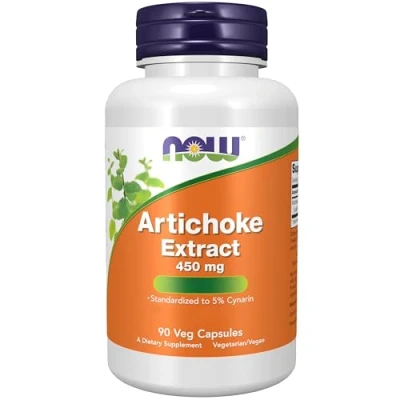Image of Now Foods, Artichoke Extract, 450mg, Standardised to Cynarin, 90 Vegan Capsules, Lab Tested, Soy Free, Gluten Vegetarian, Non GMO