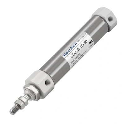 Image of Heschen Stainless Steel Slim Air Pneumatic Cylinder, CDJ2B 16 50, M5 Port, 16mm Bore, 50mm Stroke, Double Acting Single Rod