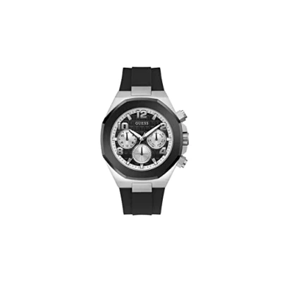 Image of Guess Empire Watch Black sunray, Men&#039;s, Size: One Size, sunray