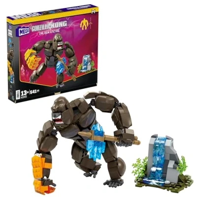 Image of Mega Godzilla x Kong The New Empire Building Set Action Figure with 541 Pieces and Accessories, 12 Inches Long, for Adult Collectors