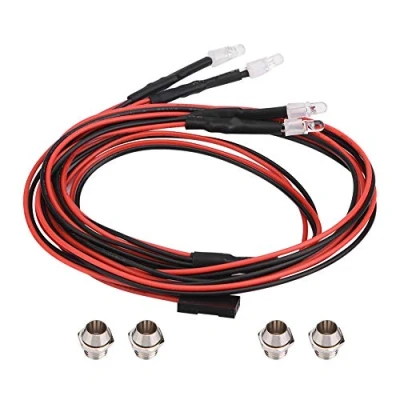 Image of RC Car Headlight, 4Pcs 3mm Headlight Headlamp LED Lights for Model Drift Vehicle Accessory