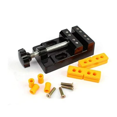 Image of Sourcemall Flat Mini Bench Vise Tabletop Clamp Drill Press Tools for Hobby Craft Table Vice,Mini Jaw Tool (Aluminum)