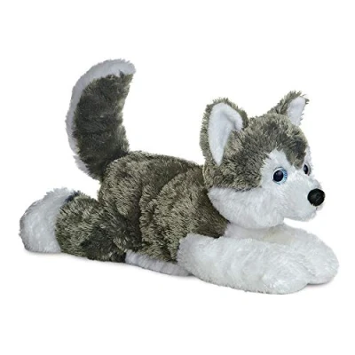 Image of Aurora, 31453, Shadow Husky Flopsie, 12In, Soft Toy, (Grey/White/Blue)