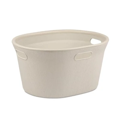 Image of TATAY Baobab Clothing Basket, Polypropylene, Beige