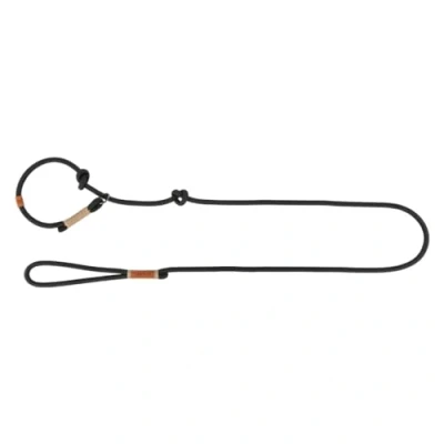 Image of TRIXIE BE Nordic Slip Lead SM, 1.70 m, Stuffless Adjustable in Black/Sand, Dog with Pull Stop, Ideal as a Training for Small to Medium Dogs, 17245