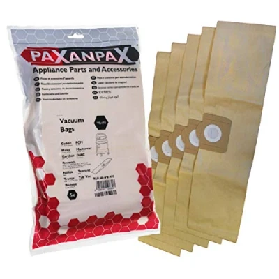 Image of Paxanpax VB470 Compatible Paper Bags for Rowenta &#039;ZR81&#039; Bully, RU01 15 Goblin Wizard Truvox Valet Aqua VA40 Series (Pack of 5), Brown