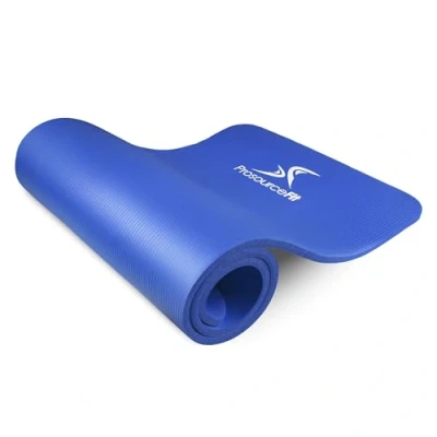 Image of ProsourceFit Extra Thick Yoga and Pilates Mat ½ (13mm), 71 inch Long High Density Exercise with Comfort Foam Carrying Strap, Blue