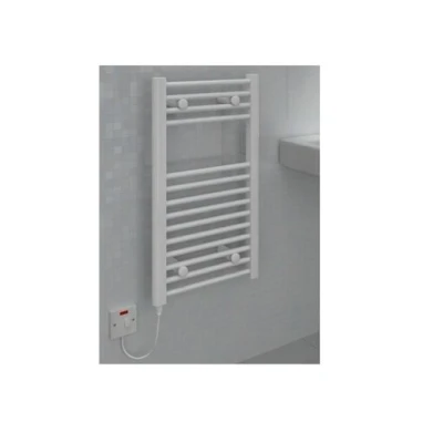Image of Vitellio Straight White Towel Rail 800mm X 400mm