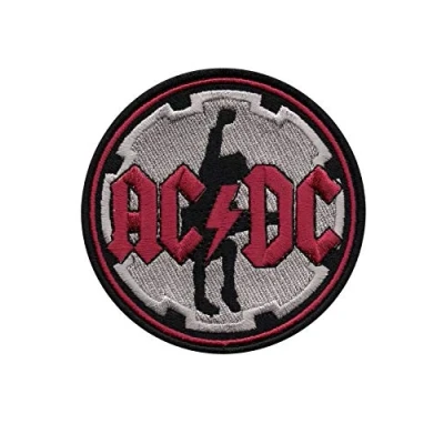 Image of Ac Dc ACDC Angus Cog Gituar Hq Patch Badge Embroidered Iron on Applique Souvenir Accessory