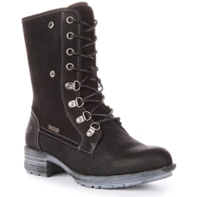 Image of Josef Seibel Susie 04 Women&#039;s Lace Up Leather Warm Boot (Black, Size 6.5)