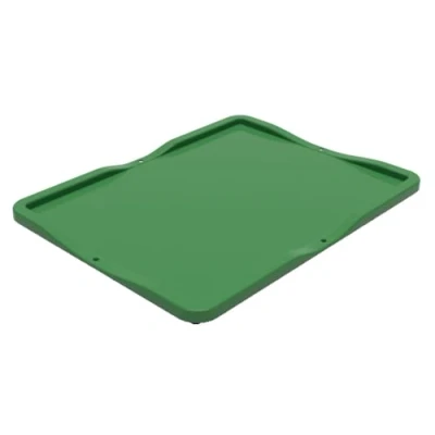Image of Solent Plastics Colour Coded Euro Plastic Stacking Industrial Storage Containers Boxes Crates! (400 x 300 Lid, Green)