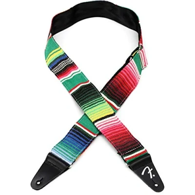 Image of Fender Serape Guitar Strap Green Multi Colour