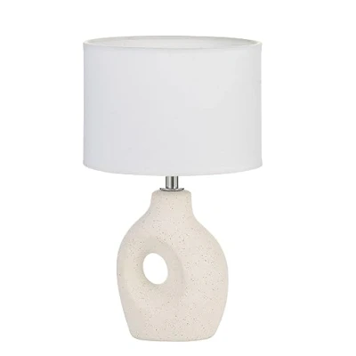Image of Pauleen 48319 Table Pure Crush E14 max. 20W Cream, matt Fabric, Ceramic, Bedside luminaire, White, Beige