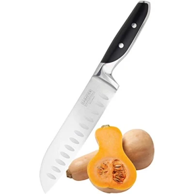 Image of Sabatier Professional Oriental Santoku Knife 7in/17.5cm Full Tang Blade Forged from High Chrome Taper Ground Stainless Steel, Twin Rivet Comfort Handle. Sharper for Longer, by Taylors Eye Witness