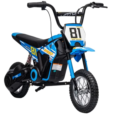 Image of AIYAPLAY 24V Battery Powered Ride On Motorcycle with Rear Suspension, Blue