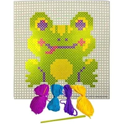 Image of Embroidery Cross Stitch Kit Set for Beginners Handmade DIY Craft (Frog)