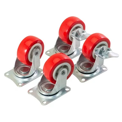 Image of Amtech S5670 Swivel Castor Set 4 x 2 (50mm), Wheels for Moving Furniture with 140kg Loading Capacity, Non Marking