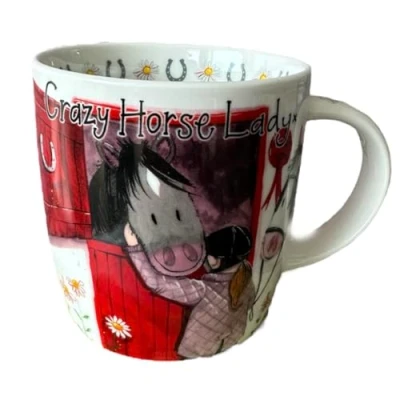 Image of Alex Clark Crazy Horse Lady Mug hot Drinks and Beverages Ceramic Cup Pony, Ponies Gift Ideas Perfect for Coffee &amp; Tea Vegan Friendly